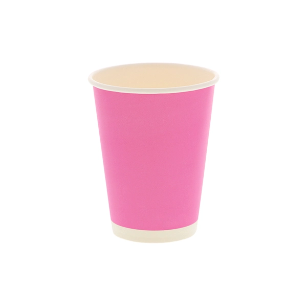 【HEIKO】紙コップ(ペーパーカップ) アイス・ホット兼用 12オンス 口径90mm ピンク 50個