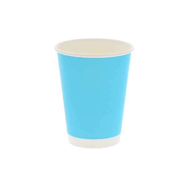 【HEIKO】紙コップ(ペーパーカップ) アイス・ホット兼用 12オンス 口径90mm ライトブルー 50個×20 (1000個)