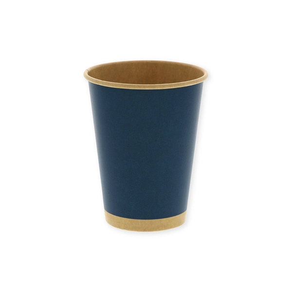 【HEIKO】紙コップ(ペーパーカップ) アイス・ホット兼用 12オンス 口径90mm 未晒ネイビー 50個×20 (1000個)