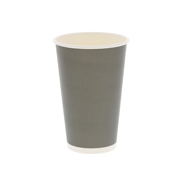 【HEIKO】紙コップ(ペーパーカップ) アイス・ホット兼用 16オンス 口径90mm ライトグレー 25個×40 (1000個)