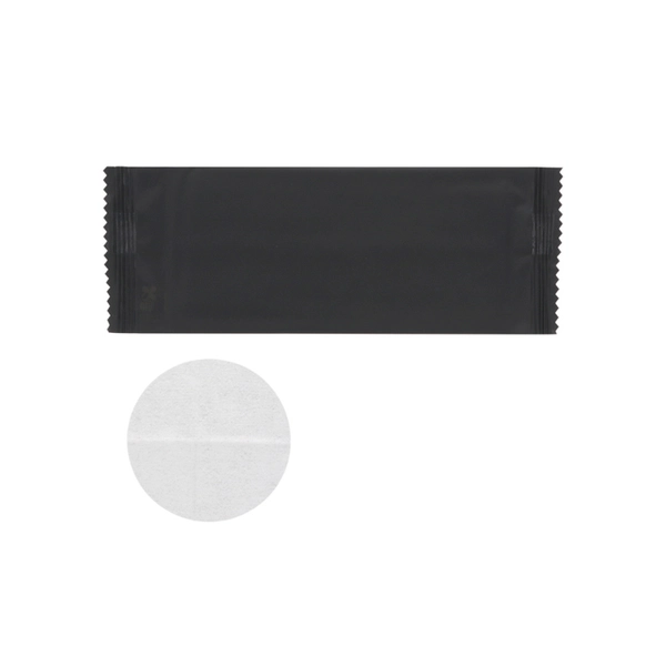 【HEIKO】不織布おしぼり 平型 180mm×210mm 黒フィルム 200枚×12 (2400枚)