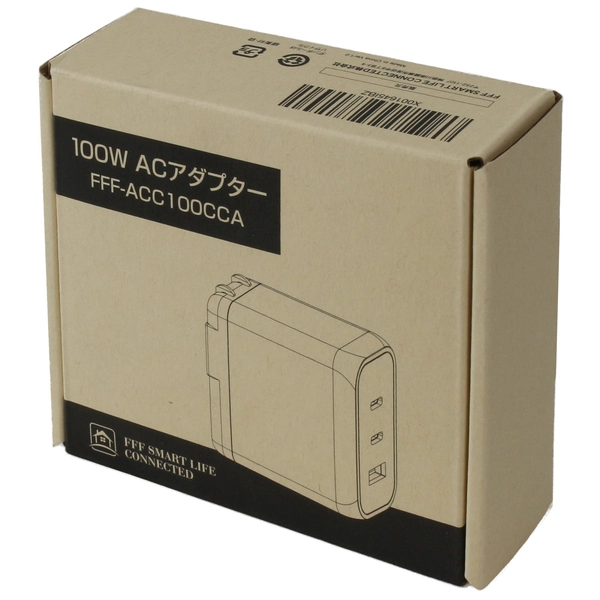 FFF GaN(窒化ガリウム)採用 100W/3ポート USB急速充電器 FFF-ACC100CCA