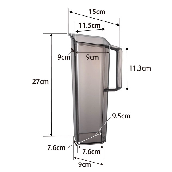 【tower】ハンドル付き冷水筒 タワー 1.2L ブラック