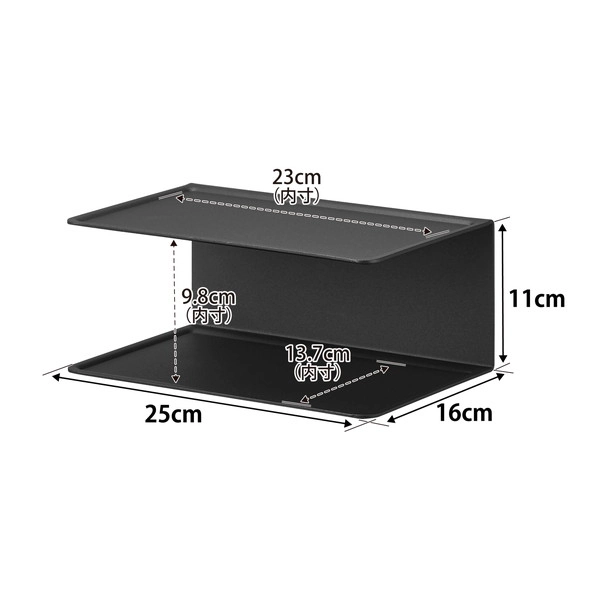 【tower】アメニティー収納 タワー 2段 ブラック