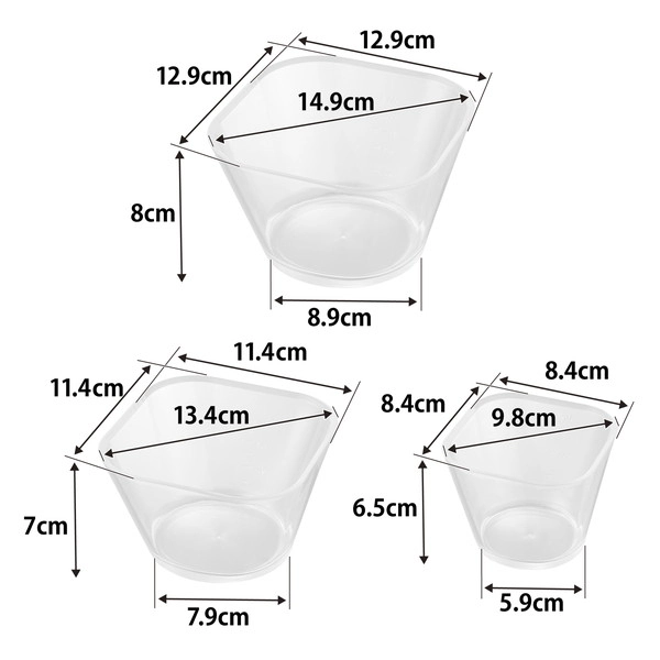 【tower】電子レンジ対応洗いやすい下ごしらえボウル タワー SML3点セット クリア