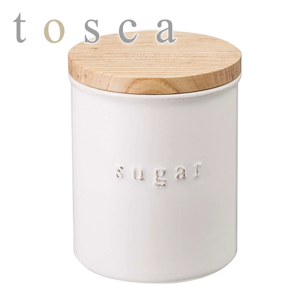 【tosca】陶器キャニスター トスカ シュガー (ホワイト)