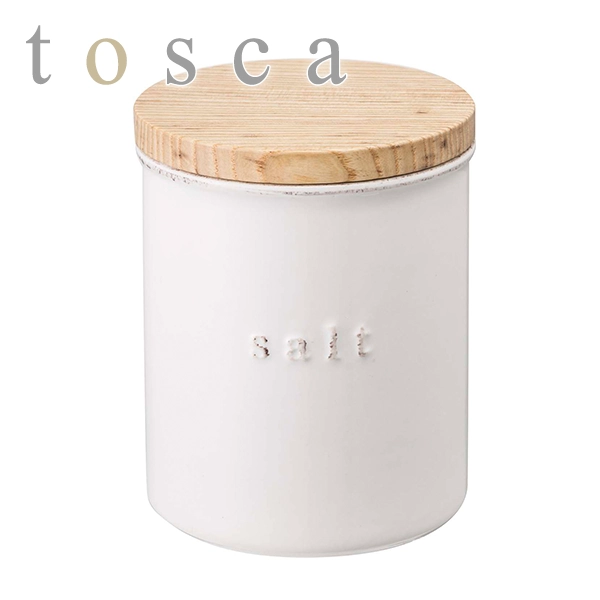 【tosca】陶器キャニスター トスカ ソルト (ホワイト)