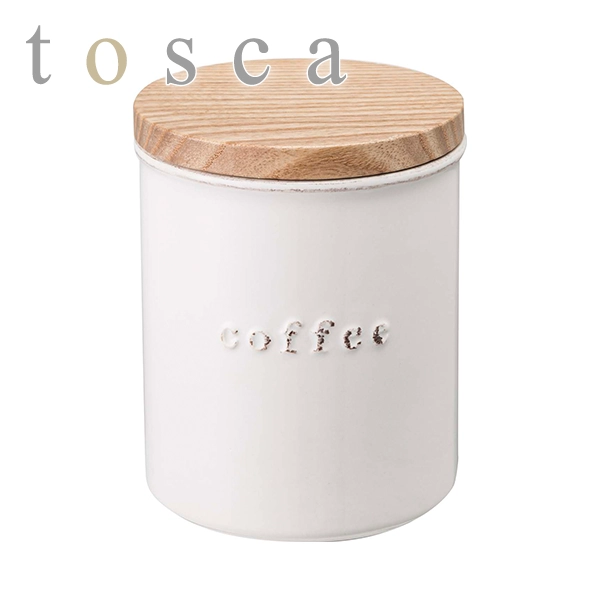 【tosca】陶器キャニスター トスカ コーヒー (ホワイト)