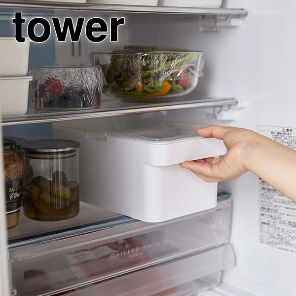 【tower】密閉ぬか漬けケース タワー 水取り器付 (ホワイト)