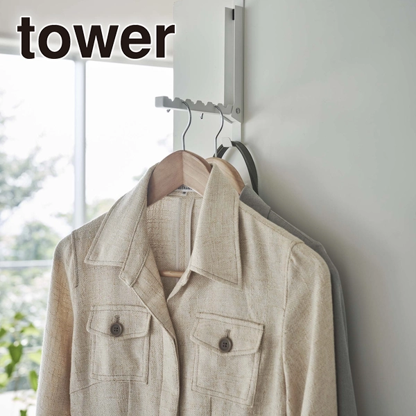 【tower】使わない時は収納できるドアハンガー タワー ホワイト