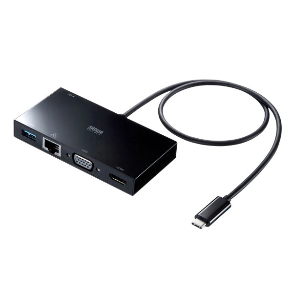 USB Type-Cモバイルドッキングステーション（USB3.2 Gen1・LAN・HDMI・VGA） USB-3TCH30BK