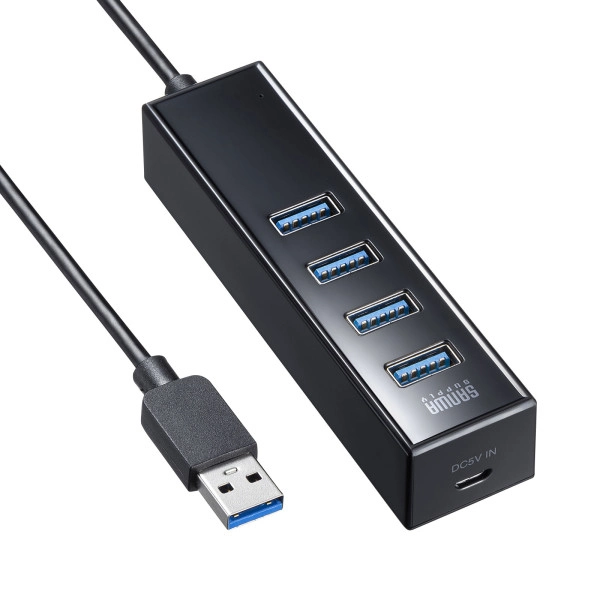 磁石付USB3.2 Gen1 4ポートハブ USB-3H405BKN