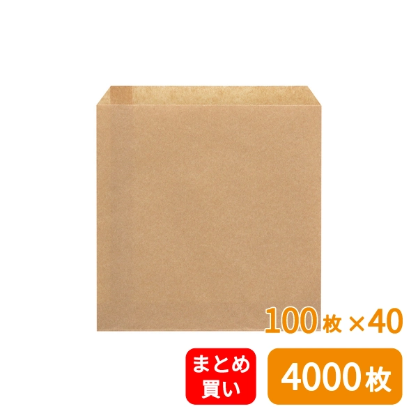 【HEIKO】NF(ノンフッ素)耐油平袋 中 未晒無地 100枚×40 (4000枚)