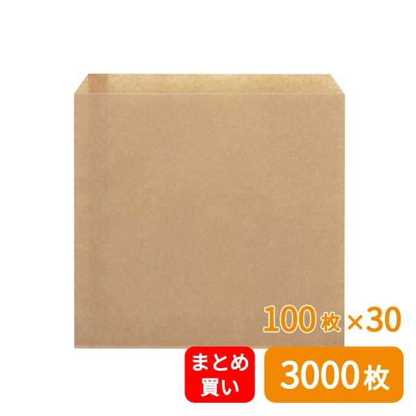 【HEIKO】NF(ノンフッ素)耐油平袋 大 未晒無地 100枚×30 (3000枚)