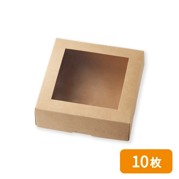 【HEIKO】窓付きランチボックス 16-16 未晒無地 10枚