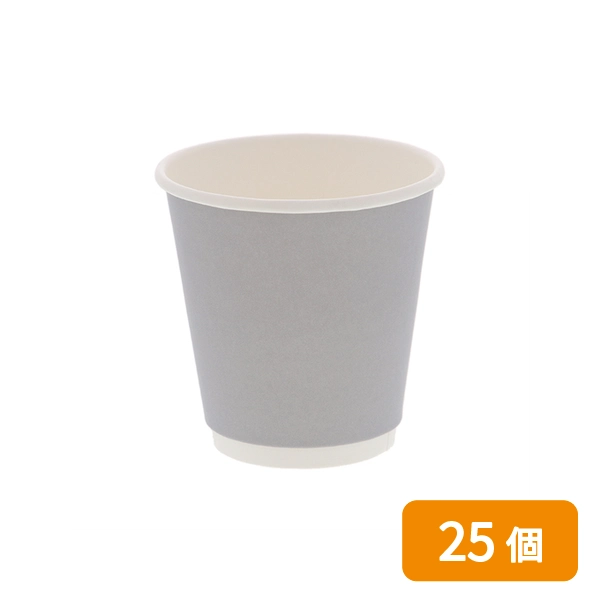 紙コップ 二重断熱カップ 10オンス(300ml) 口径90mm グレー 25個