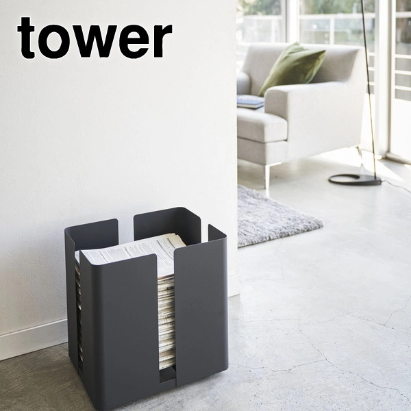 【tower】キャスター付きニューズラック タワー ブラック