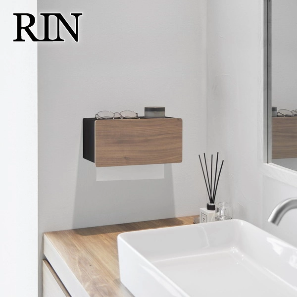 【RIN】ウォールペーパータオルディスペンサー リン 石こうボード壁対応 ブラウン