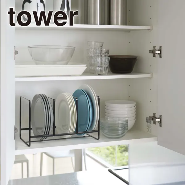 【tower】ディッシュラック タワー ワイド L (ブラック)