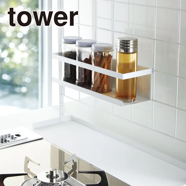 【tower】自立式メッシュパネル用 ワイドラック タワー (ホワイト)