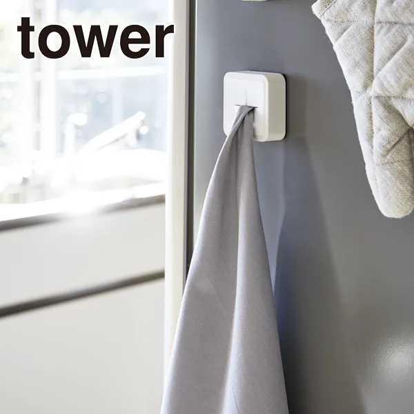 【tower】マグネットキッチンタオルホルダー タワー (ホワイト)