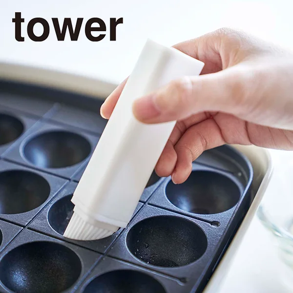 【tower】フタ付き油引き タワー (ホワイト)