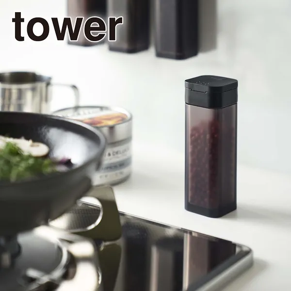 【tower】マグネットスパイスボトル タワー (ブラック)