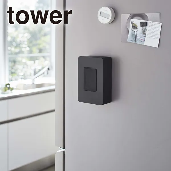 【tower】マグネットウェットシートホルダー タワー (ブラック)