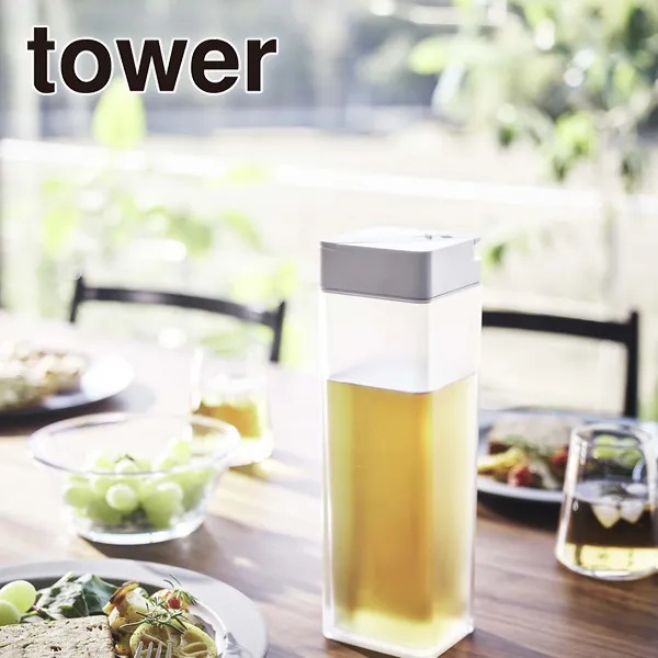 【tower】倒して置ける冷水筒 タワー (ホワイト)