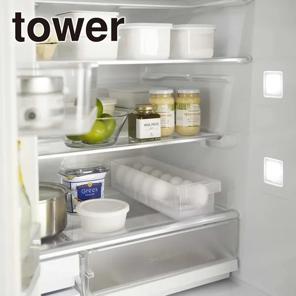 【tower】冷蔵庫中卵ケース タワー (ホワイト)