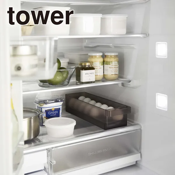 【tower】冷蔵庫中卵ケース タワー (ブラック)