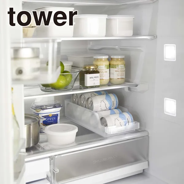 【tower】冷蔵庫中缶ストッカー タワー (ホワイト)