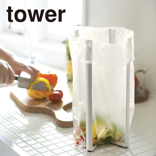 【tower】キッチンエコスタンド タワー (ホワイト)
