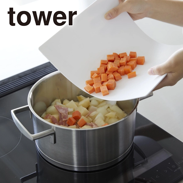 【tower】抗菌まな板&シートまな板セット タワー (ホワイト)