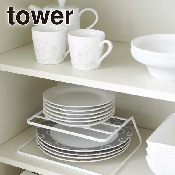 【tower】ディッシュストレージ タワー (ホワイト)