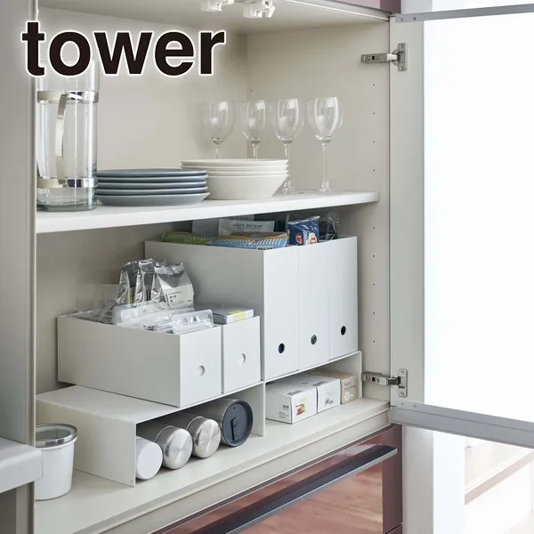 【tower】収納ボックス下ラック タワー 2個組 (ホワイト)