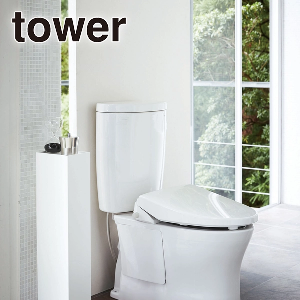 【tower】スリムトイレラック タワー ホワイト