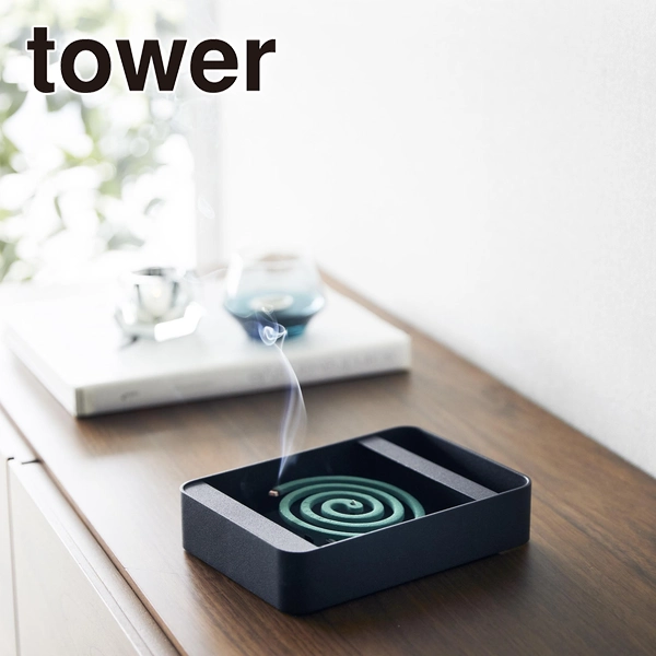 【tower】ハンドル付き蚊取り線香スタンド タワー ブラック