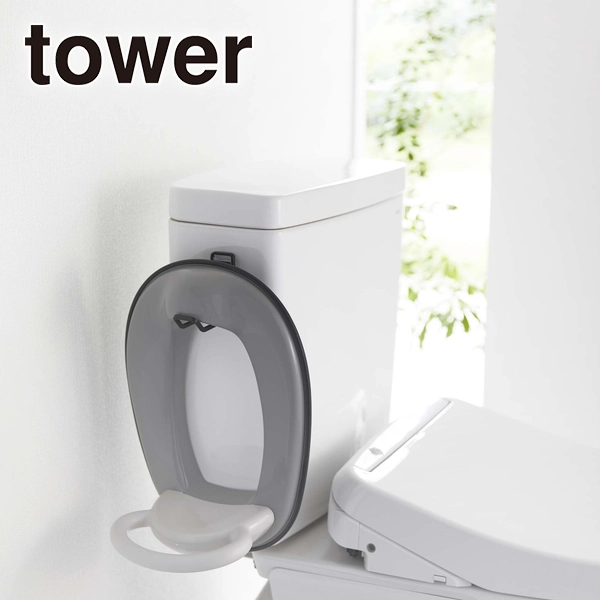 【tower】フィルムフックトイレ用品収納フック タワー ブラック