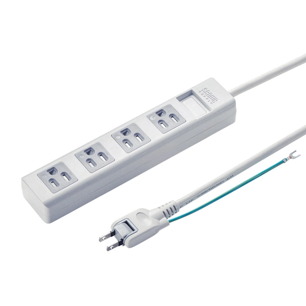 3P・4個口オートシャッター付き電源タップ (マグネット付き・2.5m) TAP-SH3425MG