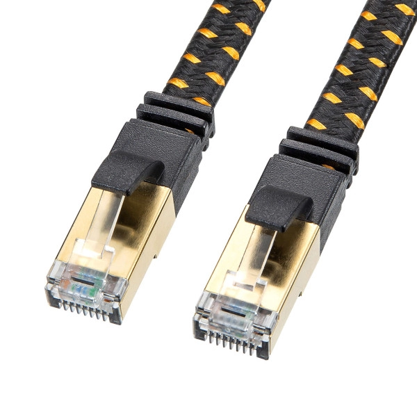 カテゴリ8メッシュフラットLANケーブル KB-T8MEFL-02BK