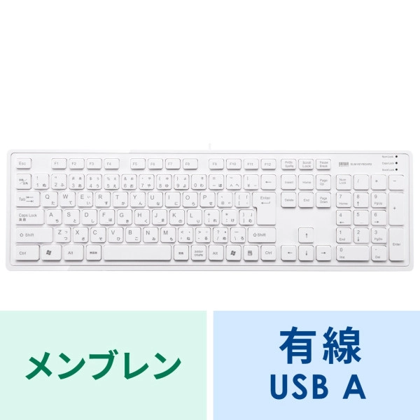 スリムキーボード ホワイト SKB-SL16W