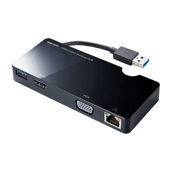 モバイルドッキングステーション（USB3.2 Gen1・HDMI・VGA・LAN） USB-3H131BK