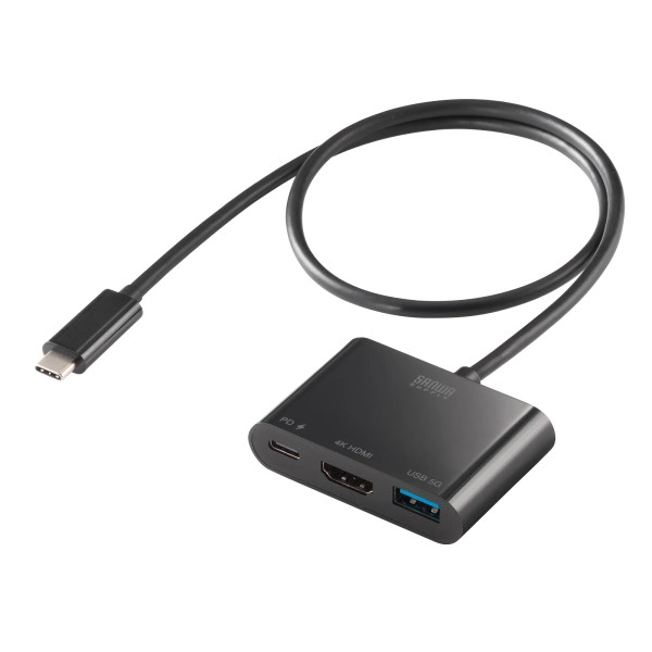 USB Type C-HDMI変換アダプタ(4K/PD対応/USBハブ付き) AD-ALCPHDPD02