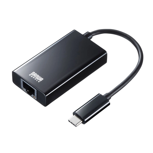 有線LANアダプタ（USB Type-C-LAN変換・USBハブ付き・Gigabit対応・ブラック） USB-CVLAN4BKN
