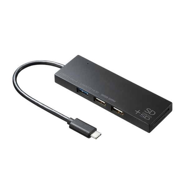 USB Type-Cコンボハブ （カードリーダー付き) USB-3TCHC16BK