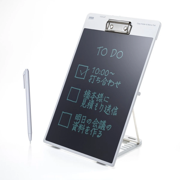 クリップ付き電子メモパッド（ホワイト） DH-320W