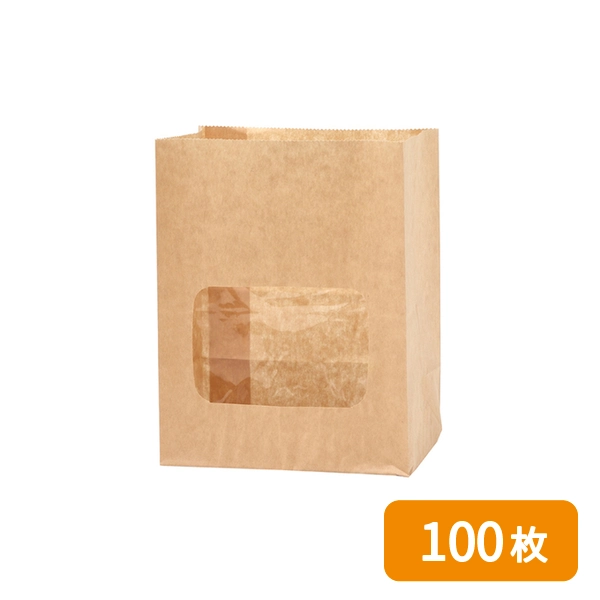 【HEIKO】窓付耐油角底袋 13-8 未晒無地 100枚