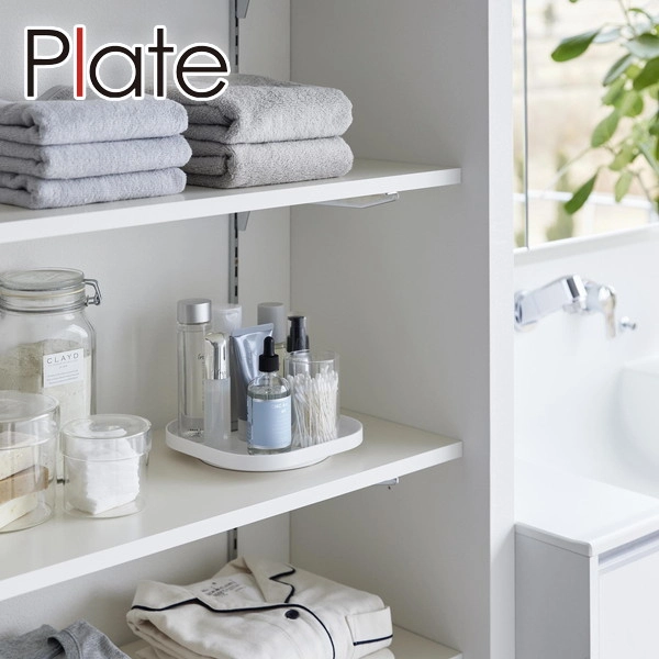 【Plate】回転式収納トレー プレート ホワイト