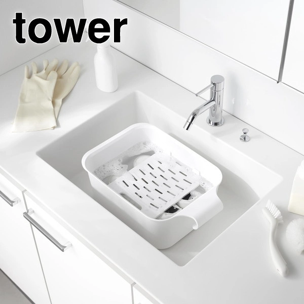【tower】バケツで使える洗濯&浸け置き板 タワー ホワイト